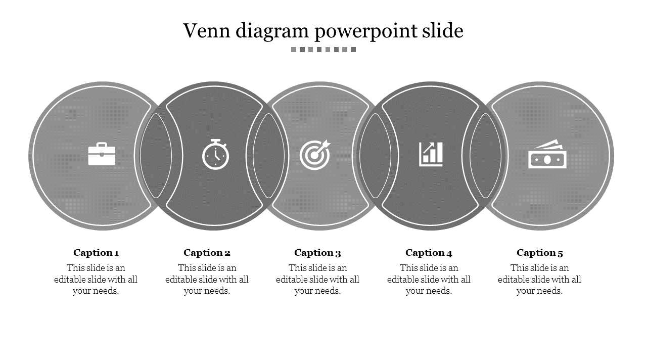 Free venn diagram powerpoint slide-Gray